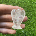 décoration maison statue ange gardien cristal naturel quartz rose améthyste opale jade ornement étagère