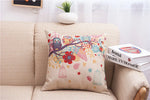 coussin décoratif beige imprimé oiseaux mignons moderne textile maison chambre salon confortable