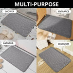 tapis bain rose clair gris texture galet moderne antidérapant salle bain salon