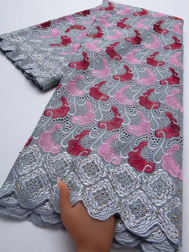 tissu voile dentelle brodée florale rose bleu élégant mariage soirée prom