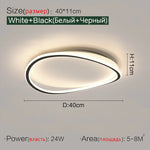 Luminaire LED moderne blanc ovale anneau concentrique frosted minimaliste