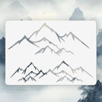 sticker adhésif montagne minimaliste gris marron noir artisanal chambre décoration graphique