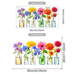 sticker mural fleurs bouteilles violet jaune bleu moderne adhésif chambre salon