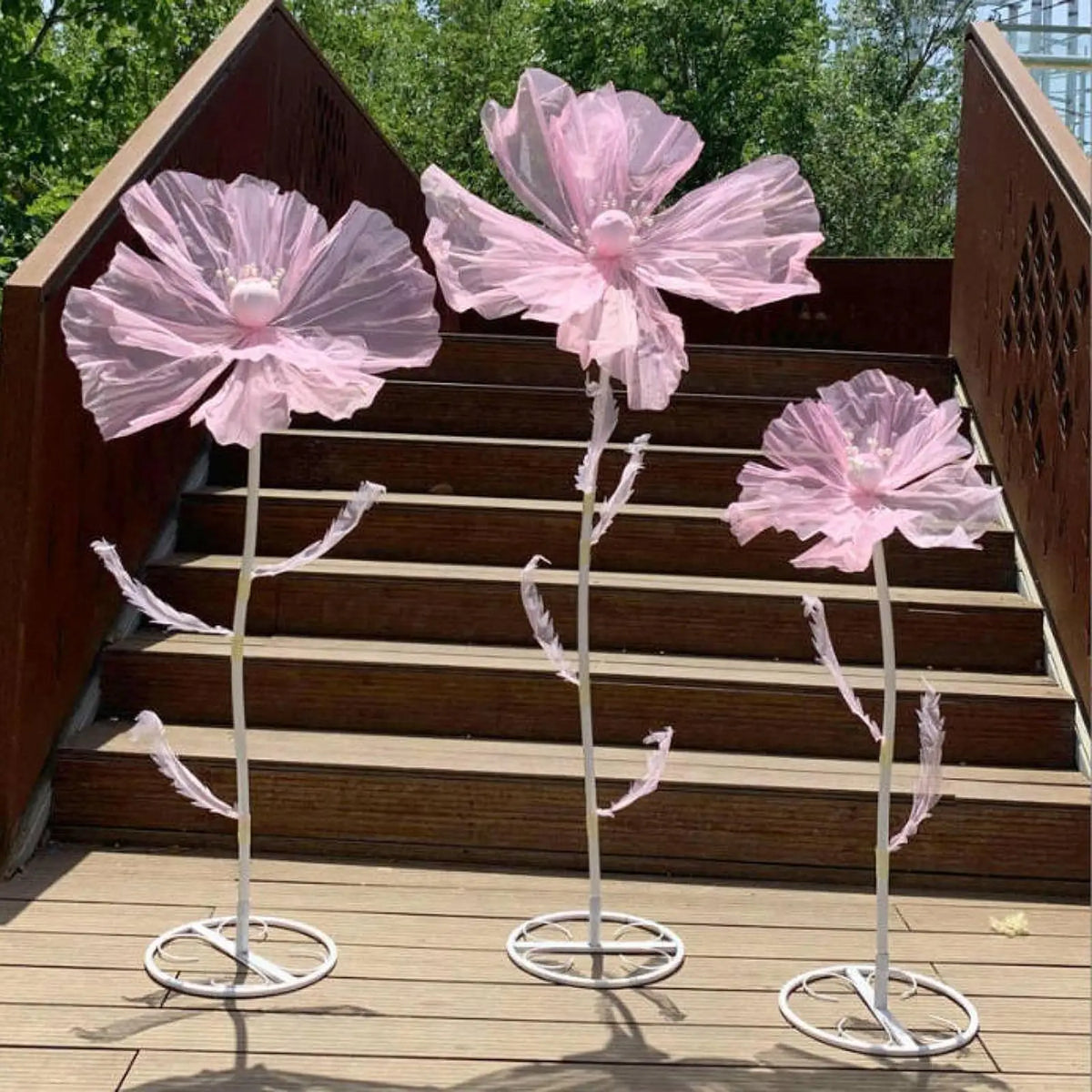 support floral blanc moderne pieds hauteurs mariage anniversaire décoration événementReusable
