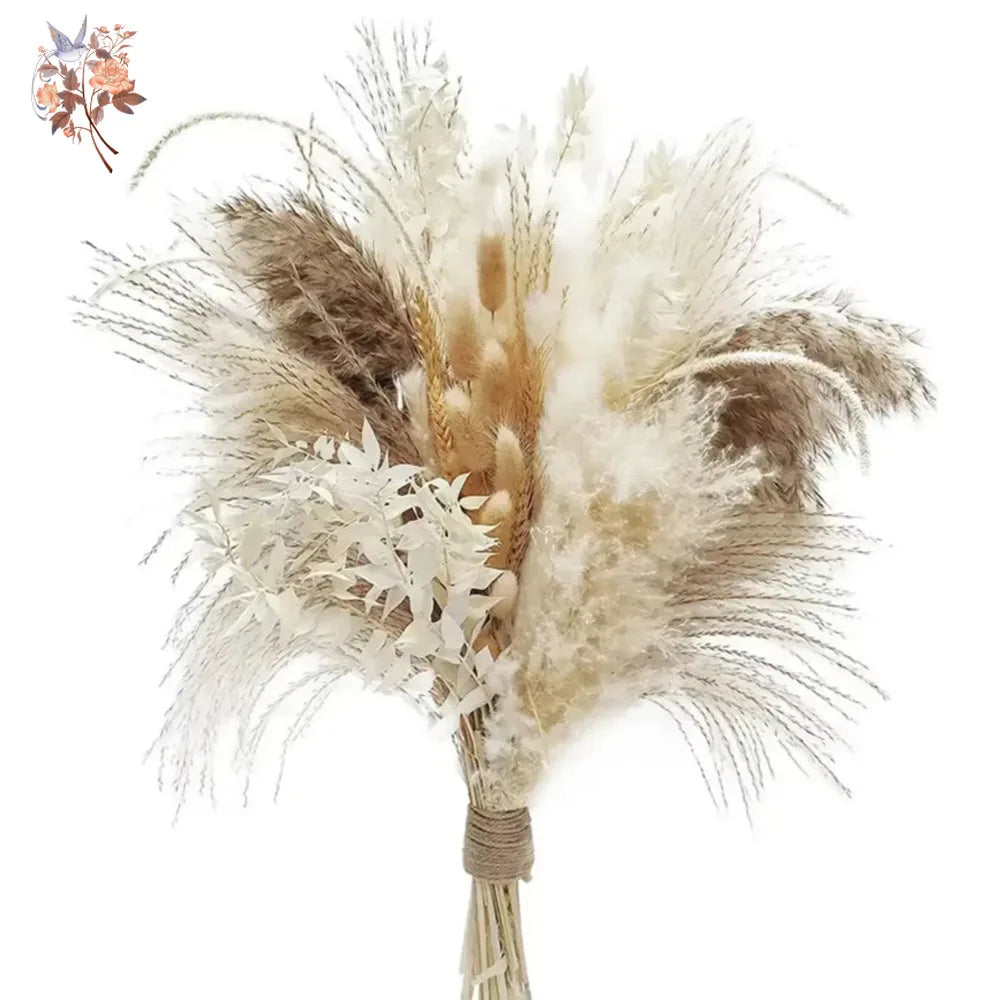 bouquet fleurs séchées herbe pampa roseaux queues lapin blé décoration maison anniversaire mariage