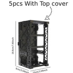 support d'exposition modulaire figurines noires clips fixation socle robuste jouets
