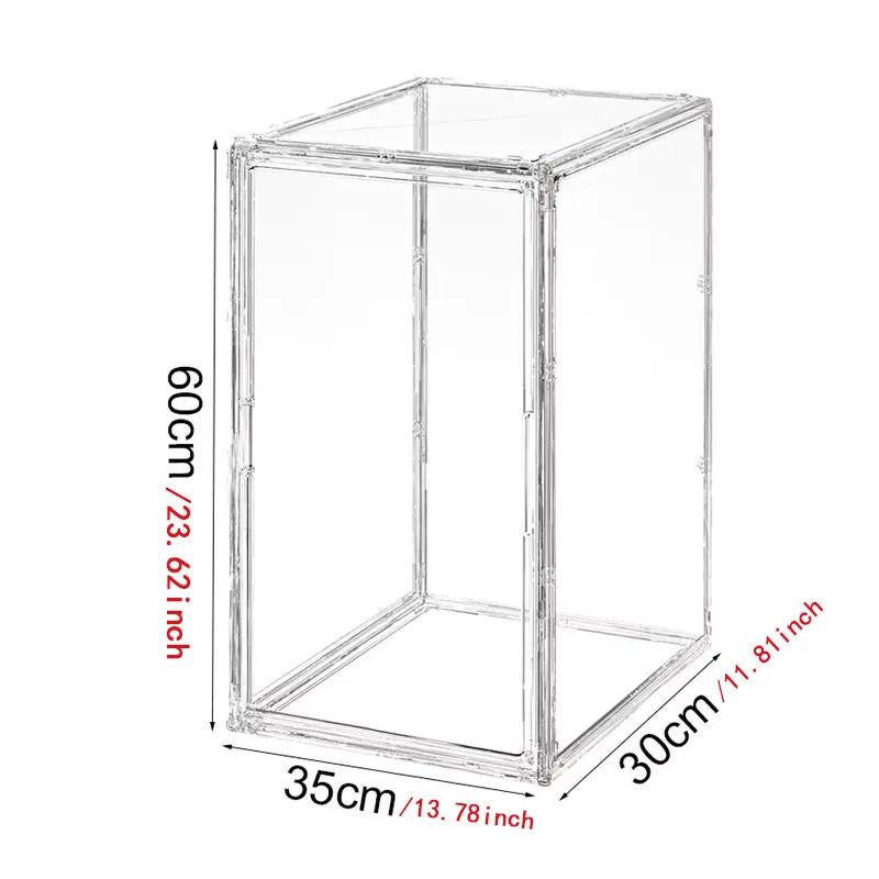 boîtes rangement transparentes empilables figurines modernes boîtes grandes capacités minimalistes ouverture magnétique