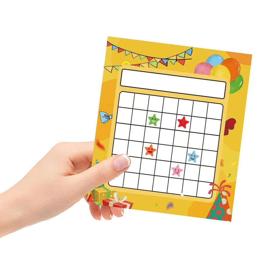 calendrier mural enfantin festif spatial étoiles ballons planètes autocollants colorés comportement positif tâches
