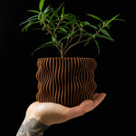 cache pot moderne rayures verticales biodégradable PLA opacité vert taille XL Gecerne