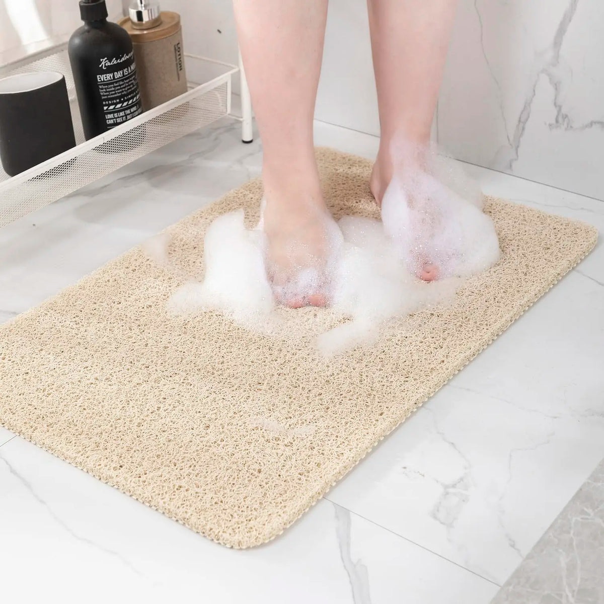 tapis douche bain antidérapant 40x60cm 50x80cm texture éponge moderne respectueux environnement easy clean