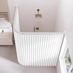 rideau douche gris moderne rayures verticales crochet minimaliste polyester opaque 100x180cm