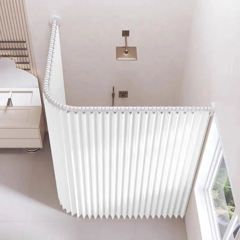 rideau douche gris moderne rayures verticales crochet minimaliste polyester opaque 100x180cm