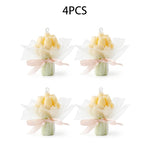 bougie parfumée tulipes relief rouge jaune rose blanc cire soja aromathérapie décoration romantique