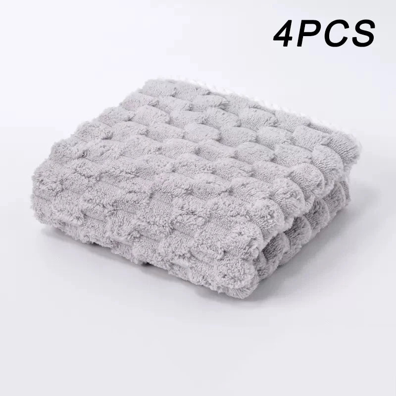 serviettes toilette pièces essuie mains polyester carré moderne douces bouclées anneau métallique gris rose