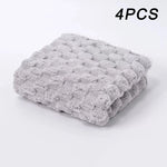 serviettes toilette pièces essuie mains polyester carré moderne douces bouclées anneau métallique gris rose
