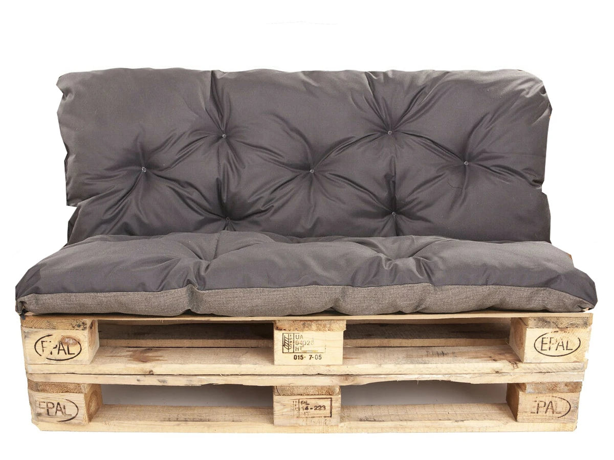 Coussin de palette vert pour salon de jardin