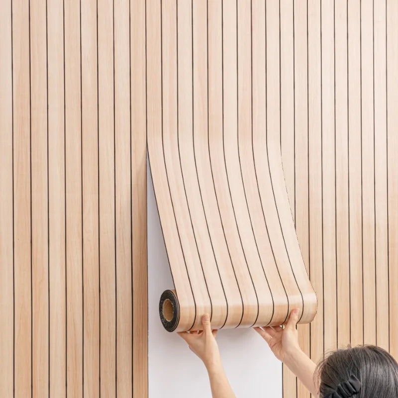autocollants muraux 3d décollables moderne résistants l'eau l'humidité beige noir lignes verticales