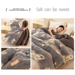 couverture hiver fleur ours mignons gris rose bleu moderne douce portable décoration noël