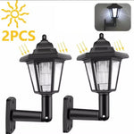 lampe murale solaire led transparente hexagonale classique noire oeilletsextérieur décoration jardindeco