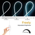 Close-up du ruban LED néon montrant son indice de protection IP67