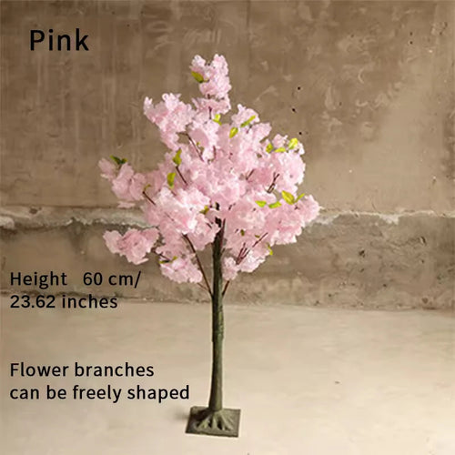 arbre cerisier artificiel rose blanc fleurs soie décoration intérieur mariage fête plante imitation 180cm