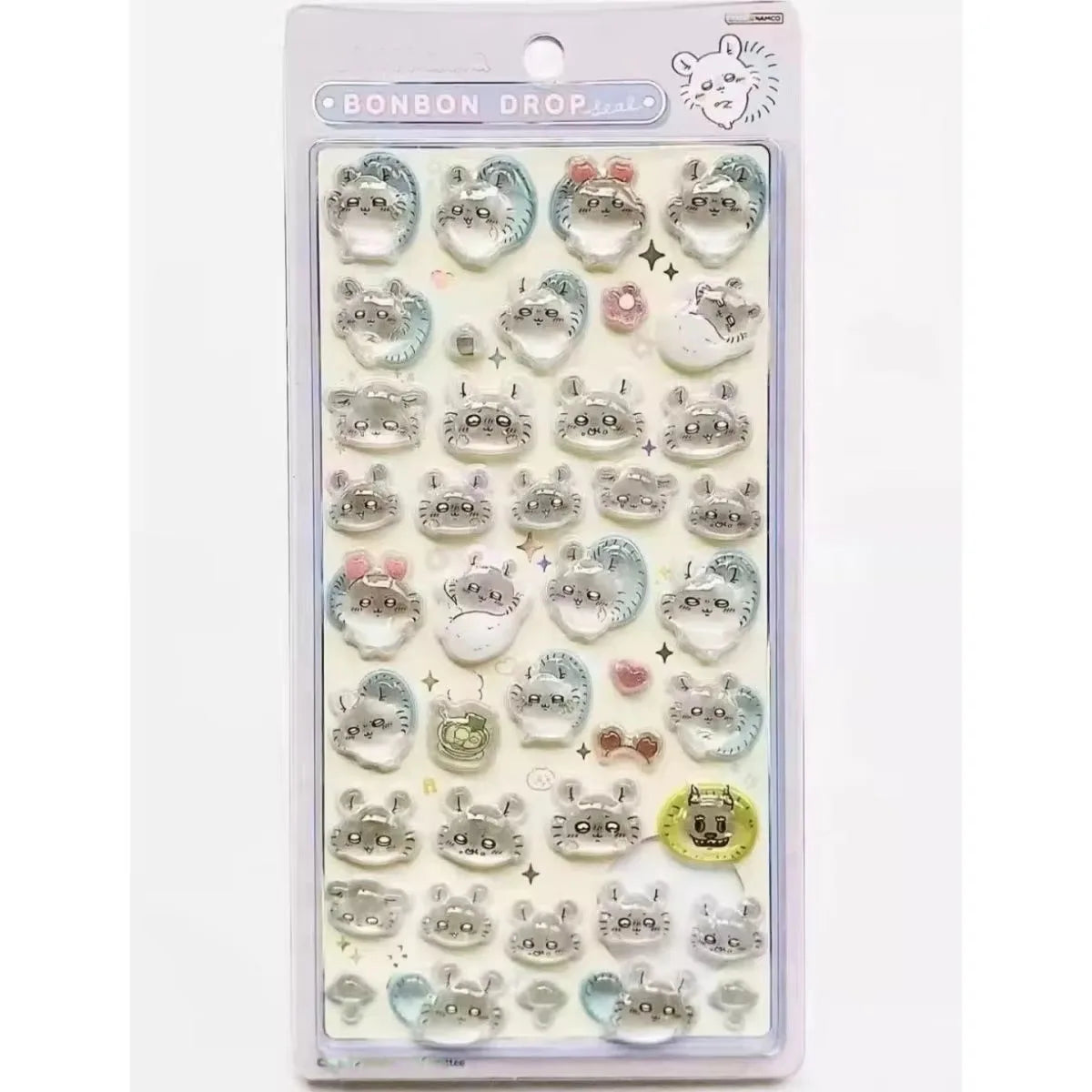sticker kawaii mignon ours lapin floral adhésif rose vert bleu blanc décoration murale bricolage
