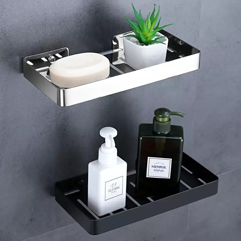 porte savon mural acier inoxydable noir argent bronze or moderne salle bains double boîte