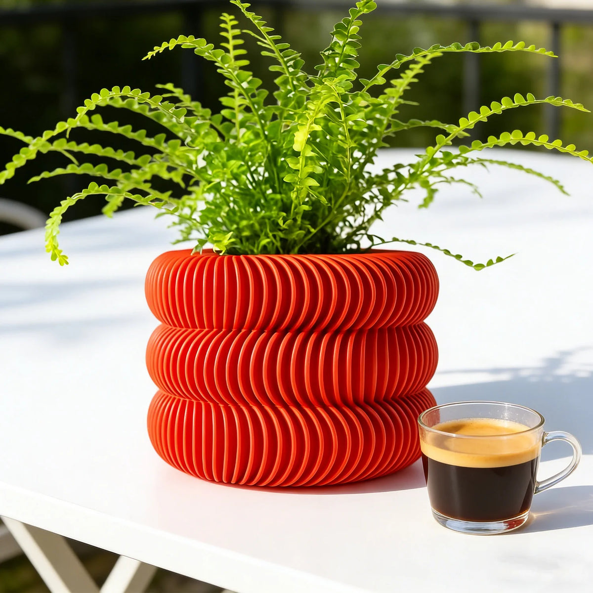 cache pot moderne rayures horizontales plante décoration maison plastique biodégradable écologique