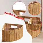 panier rangement tressé marron clair rustique poignées intégrées grande capacité organisation maison livres magazines