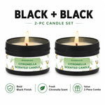 bougie parfumée citronnelle motif floral blanc vert clair contemporain coton boîte métallique patio jardin