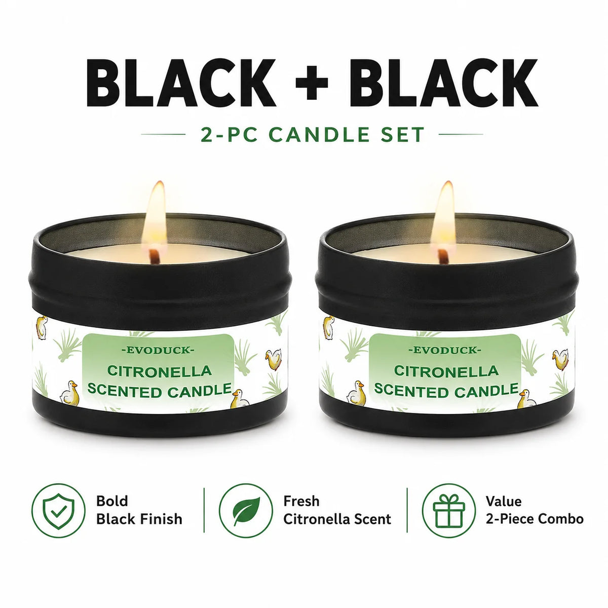 bougie parfumée citronnelle motif floral blanc vert clair contemporain coton boîte métallique patio jardin
