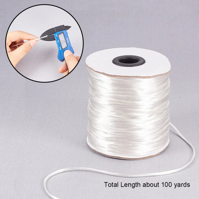 corde nylon noire tissée 100 yards corde blanche lisse utilitaire moderne 1.5mm