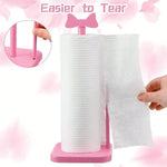 support serviettes papier bois rose moderne nœud clips salle bain cuisine
