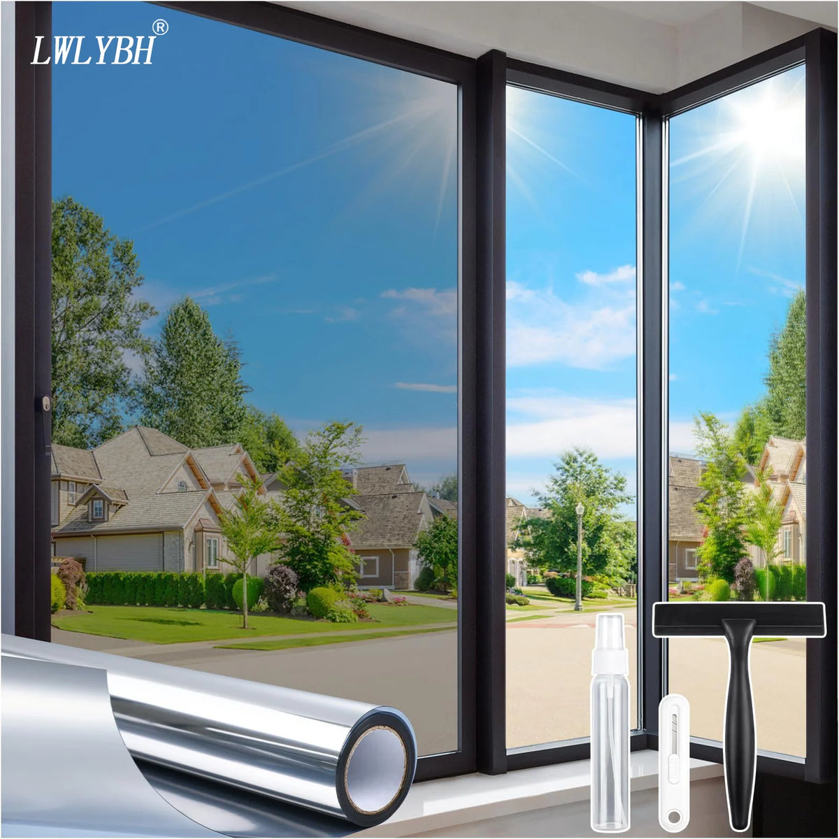film confidentialité vitre effet miroir anti regard protection uv thermique autocollant pvc