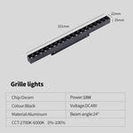 système éclairage led rail moderne noir barres lumineuses spots connecteurs dimmable 48v 220v
