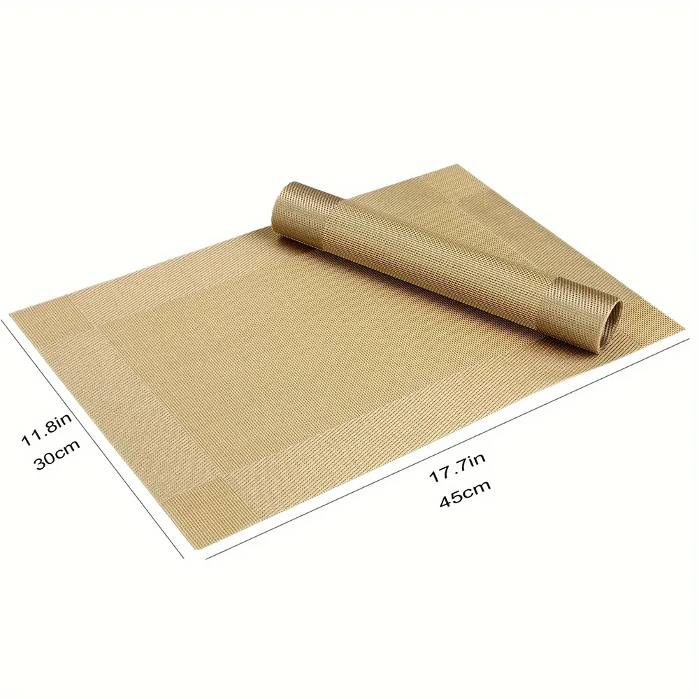 tapis table moderne rectangle beige gris carreaux vinyle adhésif facile nettoyer résistant chaleur
