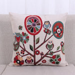 coussin décoratif beige imprimé oiseaux mignons moderne textile maison chambre salon confortable