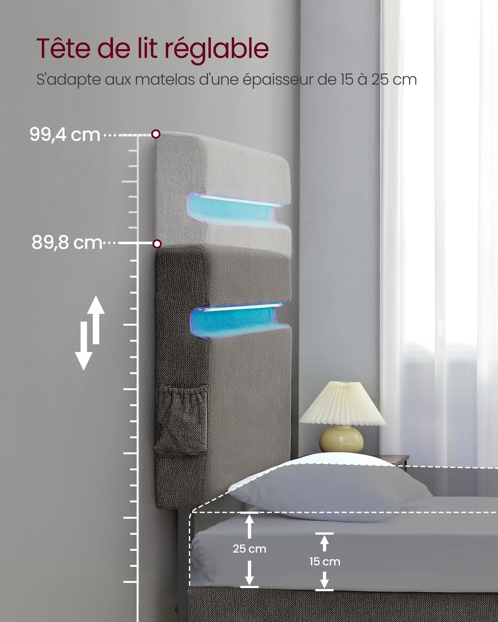 Lit assemblé dans une chambre d'adolescent avec décoration contemporaine