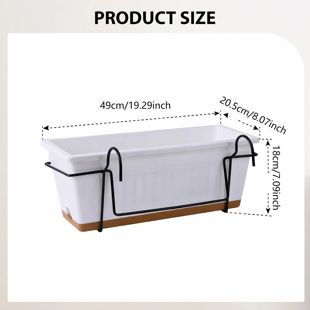 jardinière bac fleurs verte moderne clips métalliques rouille noire rechargeable extérieure balcon