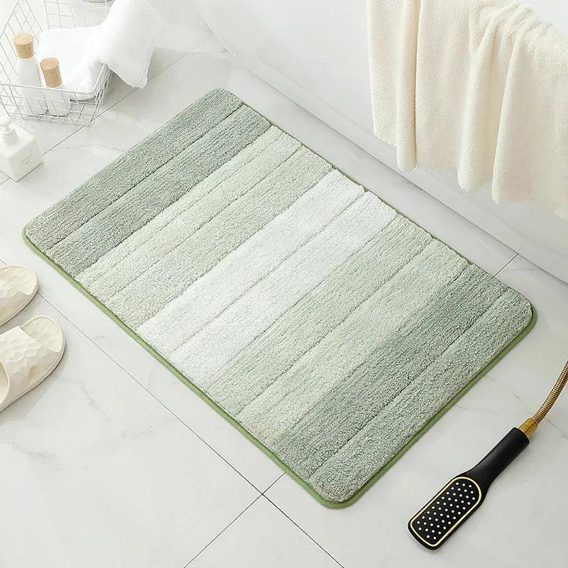 tapis bain shag vert clair gris moderne antidérapant lavable machine texture duveteuse ensemble tailles