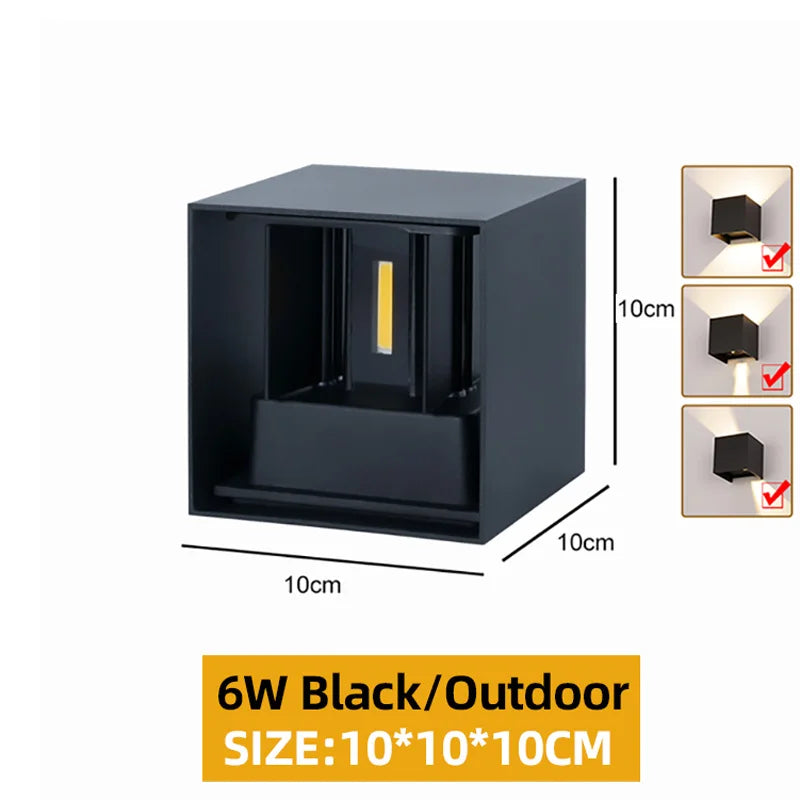 applique murale led noire contemporaine fixée mur éclairage quotidien 24w 10cm 10cm 20cm