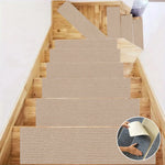 tapis marches escalier antidérapants moderne adhésif gris beige texturé absorbant 80x20cm