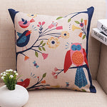 coussin décoratif beige imprimé oiseaux mignons moderne textile maison chambre salon confortable