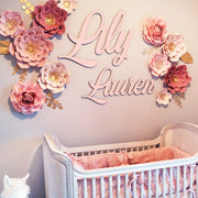 décoration murale personnalisable prénom bois rose blanc moderne chambre bébé