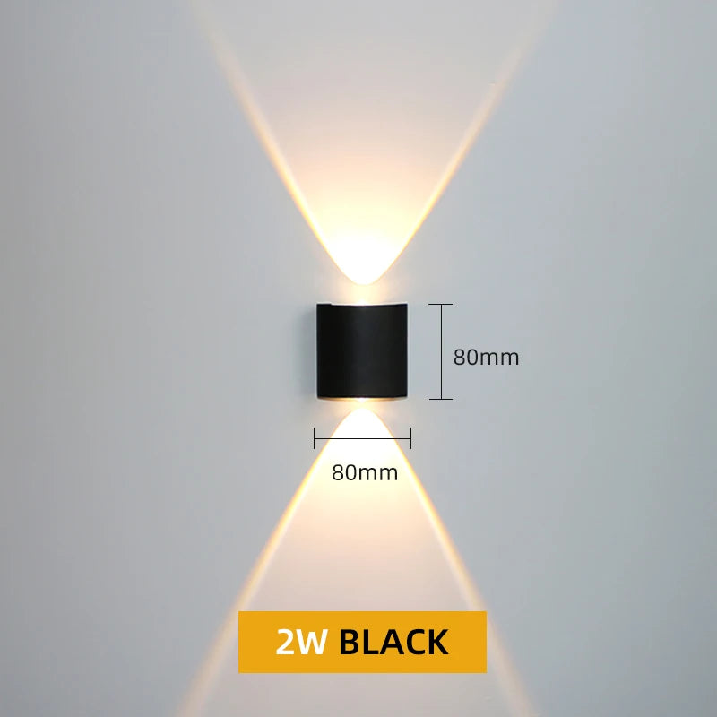 lampe murale moderne led ip65 étanche noir mat extérieure chambre salon