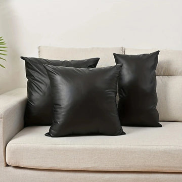 housse coussin noir texture grainée moderne adhésif lit décoration maison 50cm 30cm