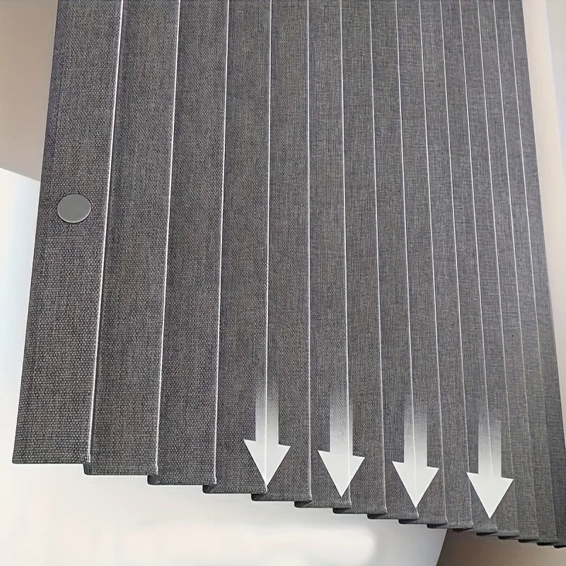 rideau douche pliable gris rayures moderne opale ceinture boucle aimantsétalement
