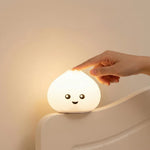 lampe led rechargeable forme dumpling souriant blanc jaune rose violet vert orange adorable chambre