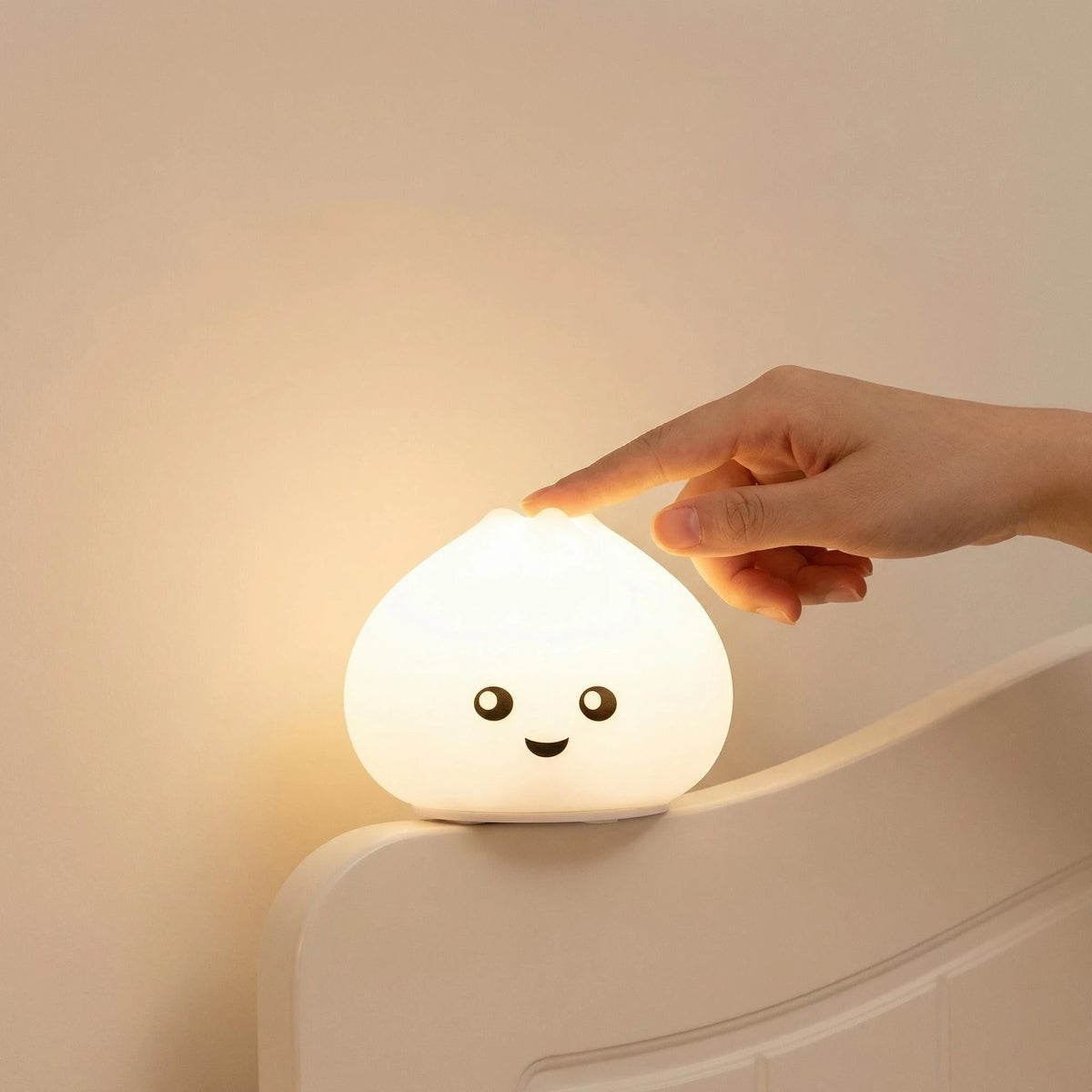 lampe led rechargeable forme dumpling souriant blanc jaune rose violet vert orange adorable chambre
