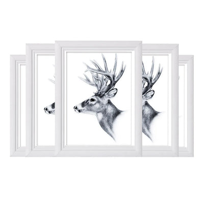 Cadre photo 18x24 bois gris clair sur mur blanc